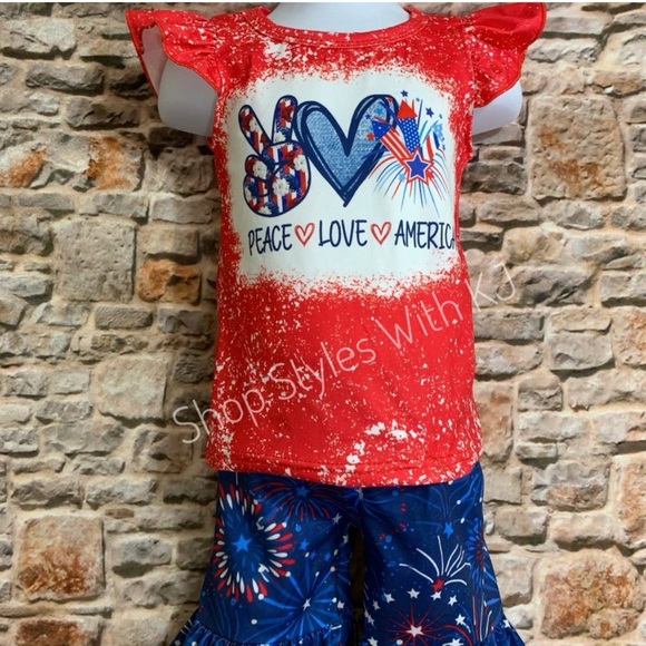 Brand New Boutique Girl's 4th of July Outfit - Picture 4 of 5